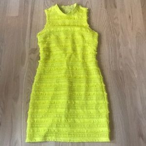 Jcrew neon yellow dress